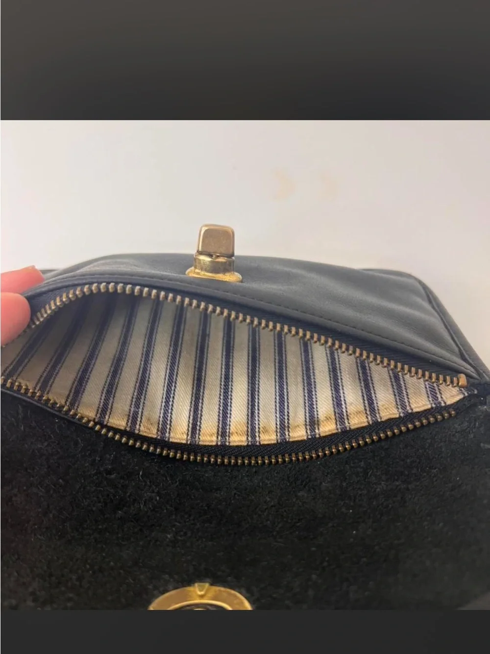 Coach Black Leather wallet with Gold Turnlock